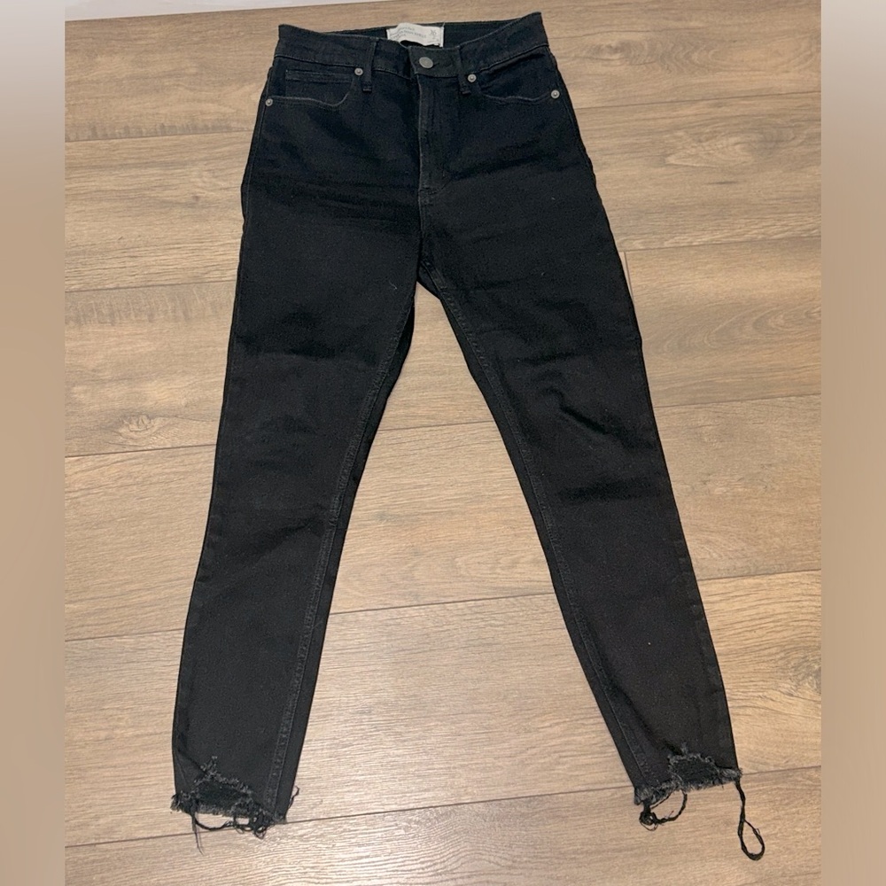 Abercrombie SuperSkinny Ankle High Rise Black Jeans